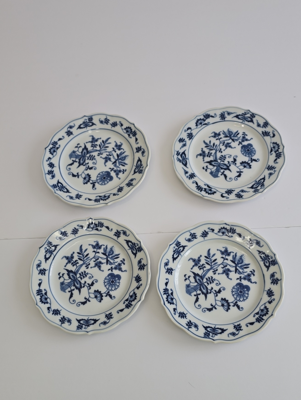 Vintage Blue Danube Blue Onion Set Of 4 Bread Butter Plates Japan